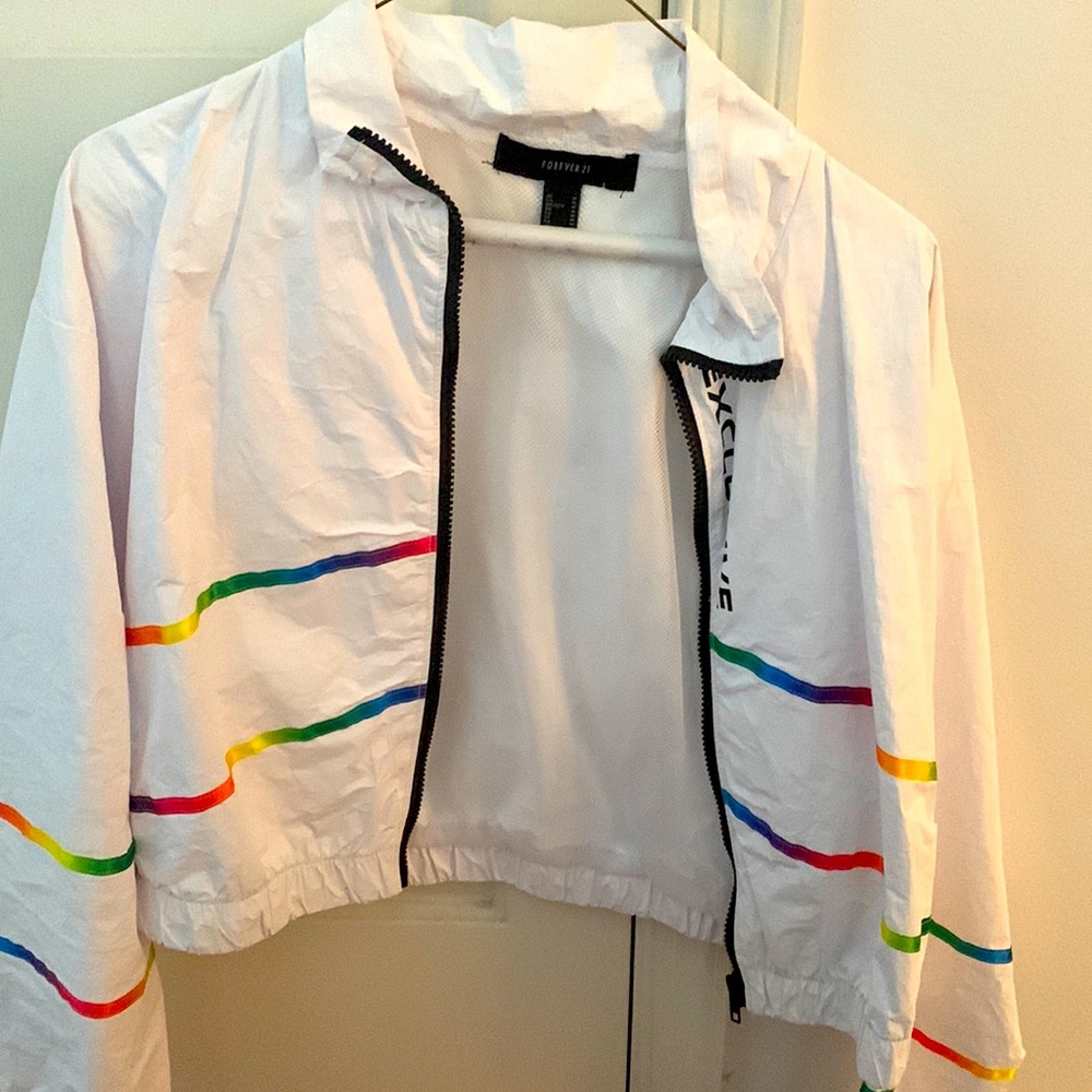 White Cropped Wind breaker